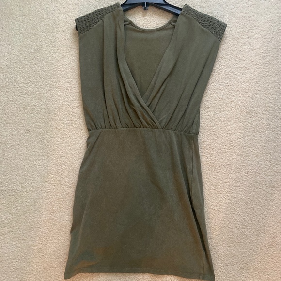 Sezane khaki green Ellen Robe short dress size small - Picture 7 of 8